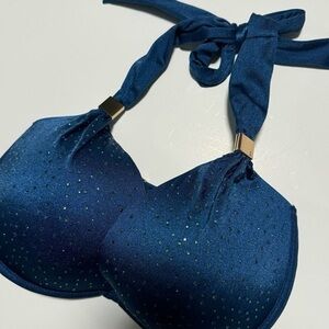 Victoria's Secret Blue Shimmer Bra with Adjustable Straps